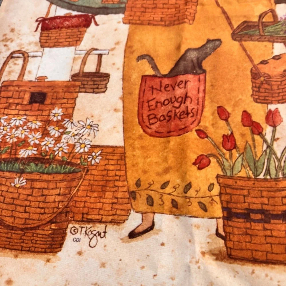 CDI T Kregut Angel Basket Collector Folk Art Wall Hanging Tapestry‎ Garden Flag